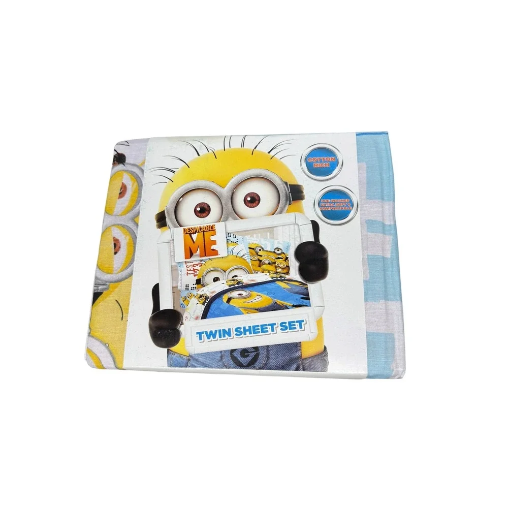 Despicable Me Minions Twin Sheet Set 3pc Cotton Rich Bedding MA430K Multi-Color